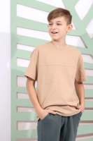 Фуфайка (футболка) для мальчика "Хоп-1" (бежевый)
